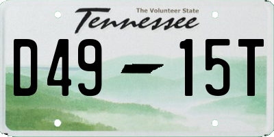 TN license plate D4915T