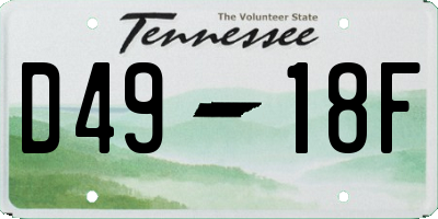 TN license plate D4918F