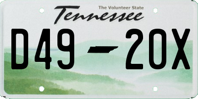 TN license plate D4920X
