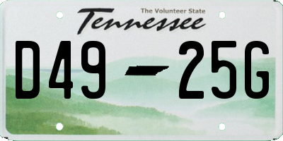 TN license plate D4925G