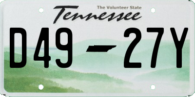 TN license plate D4927Y