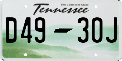 TN license plate D4930J