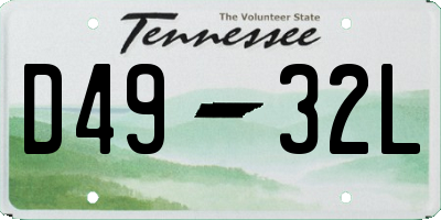 TN license plate D4932L