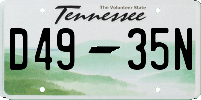 TN license plate D4935N