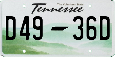 TN license plate D4936D