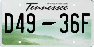 TN license plate D4936F