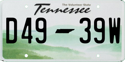 TN license plate D4939W