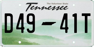 TN license plate D4941T