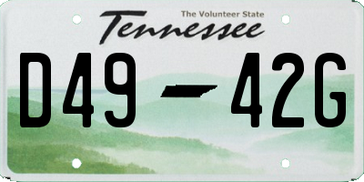 TN license plate D4942G