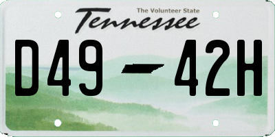 TN license plate D4942H