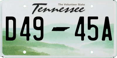 TN license plate D4945A