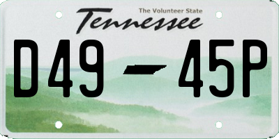 TN license plate D4945P