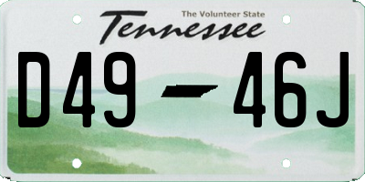 TN license plate D4946J