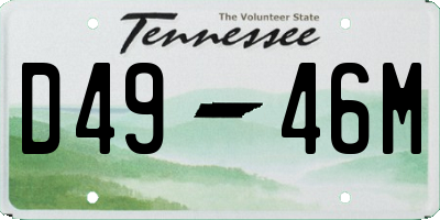 TN license plate D4946M