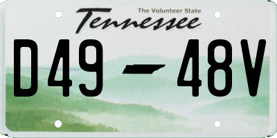 TN license plate D4948V