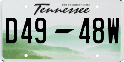 TN license plate D4948W