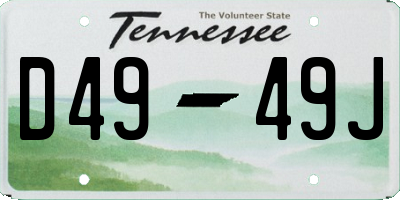 TN license plate D4949J