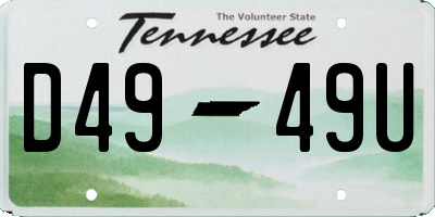 TN license plate D4949U