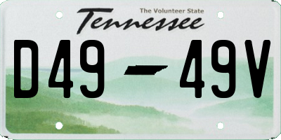 TN license plate D4949V