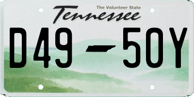 TN license plate D4950Y