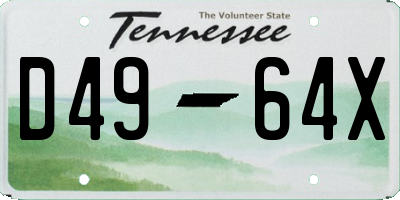 TN license plate D4964X