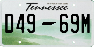 TN license plate D4969M