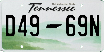 TN license plate D4969N