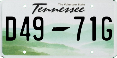 TN license plate D4971G