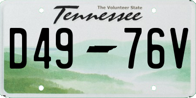 TN license plate D4976V