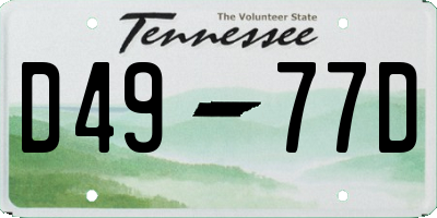 TN license plate D4977D