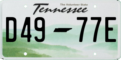 TN license plate D4977E