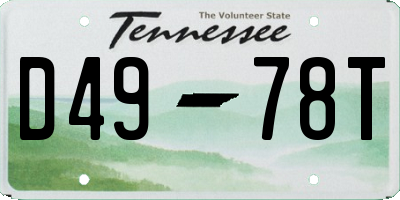TN license plate D4978T
