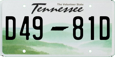 TN license plate D4981D