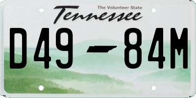TN license plate D4984M