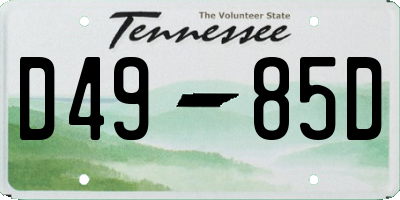 TN license plate D4985D