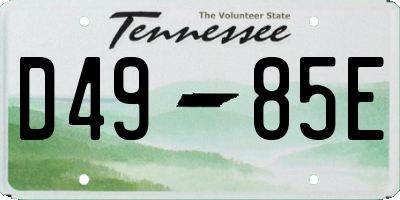TN license plate D4985E
