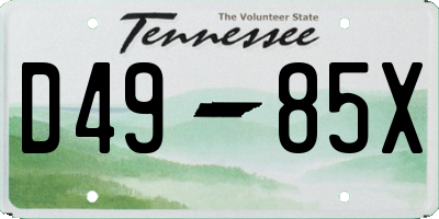 TN license plate D4985X