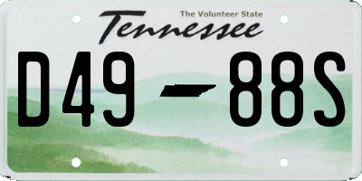 TN license plate D4988S