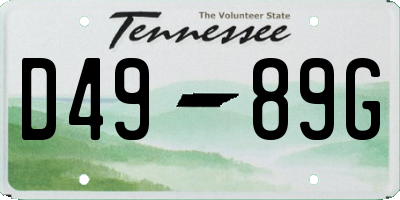 TN license plate D4989G