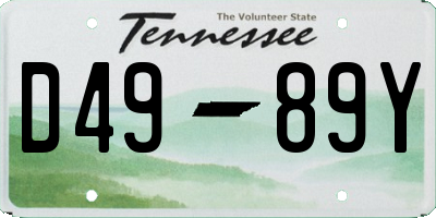 TN license plate D4989Y