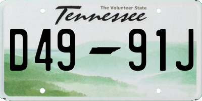 TN license plate D4991J