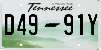 TN license plate D4991Y