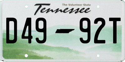 TN license plate D4992T