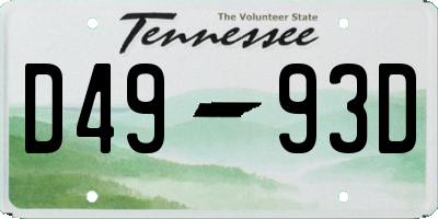 TN license plate D4993D