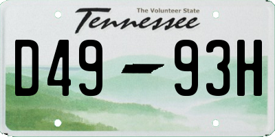 TN license plate D4993H