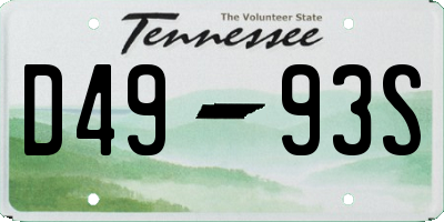 TN license plate D4993S