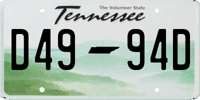 TN license plate D4994D