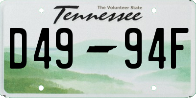 TN license plate D4994F