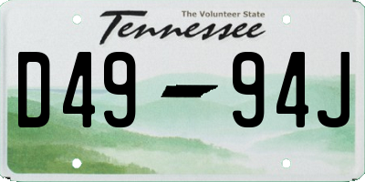 TN license plate D4994J