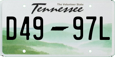 TN license plate D4997L
